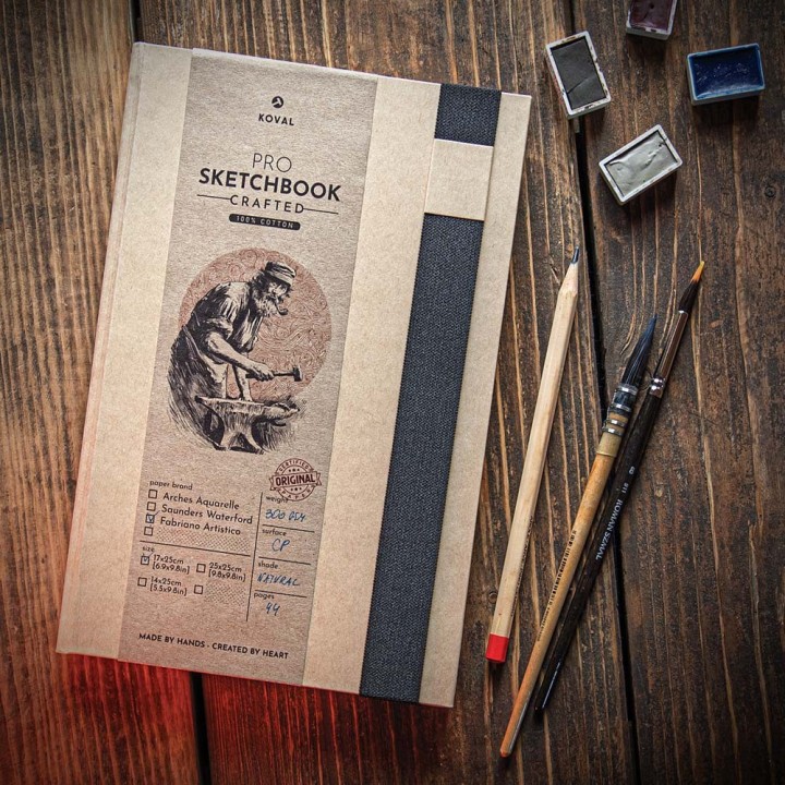 PRO sketchbook B5 - 100% cotton 300gsm