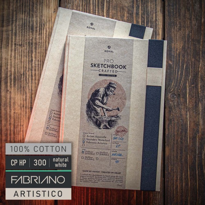 PRO B5 17x25cm/5.5x7.8in Fabriano Artistico 300g CP Natural White