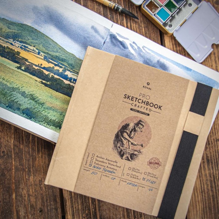 Kwadratowy 21x21 Szkicownik z papierem Arches 100% Bawełny