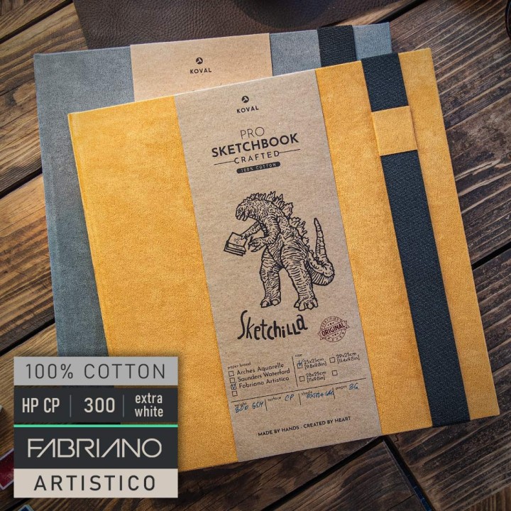 SKETCHILLA Fabriano 25x25 [9.8x9.8in] 300g 100% COTTON Sketchbook