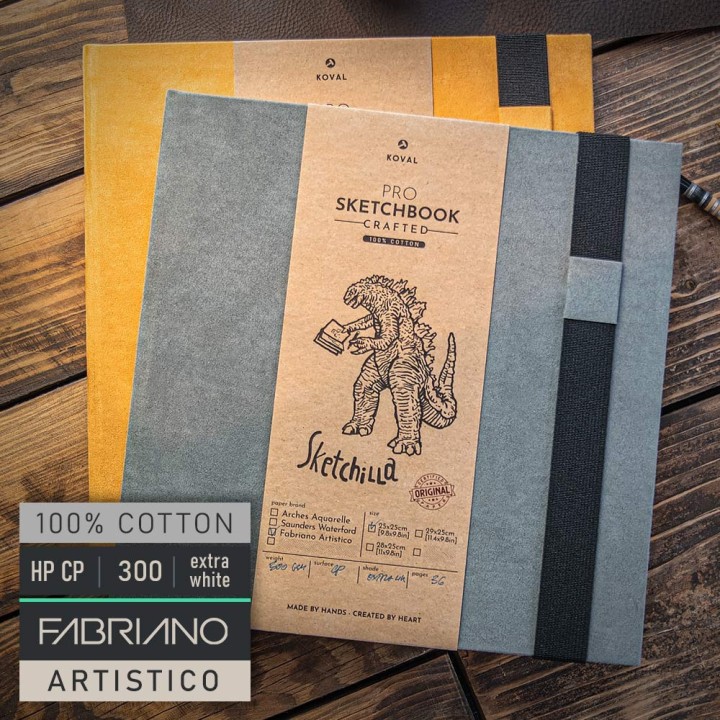 Sketchilla XXL Profi Skizzenbuch mit Fabriano Artistico Baumwollpapier