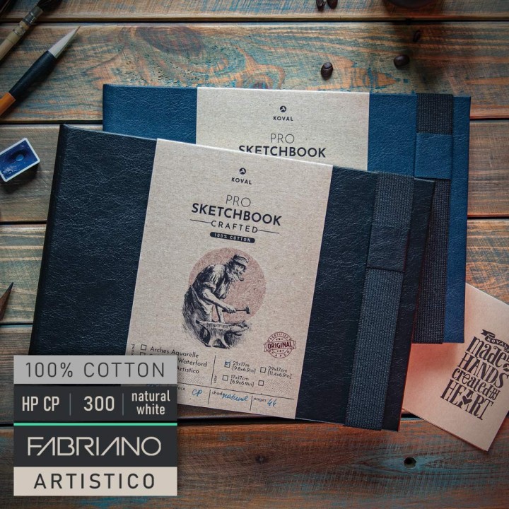 Koval PRO Sketchbook B5 - 100% cotton 300gsm Fabriano Artistico