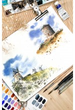 Photo from customer for PRO Fabriano B5 17x25 [6.9x9.8in] 100% COTTON  300g CP/HP